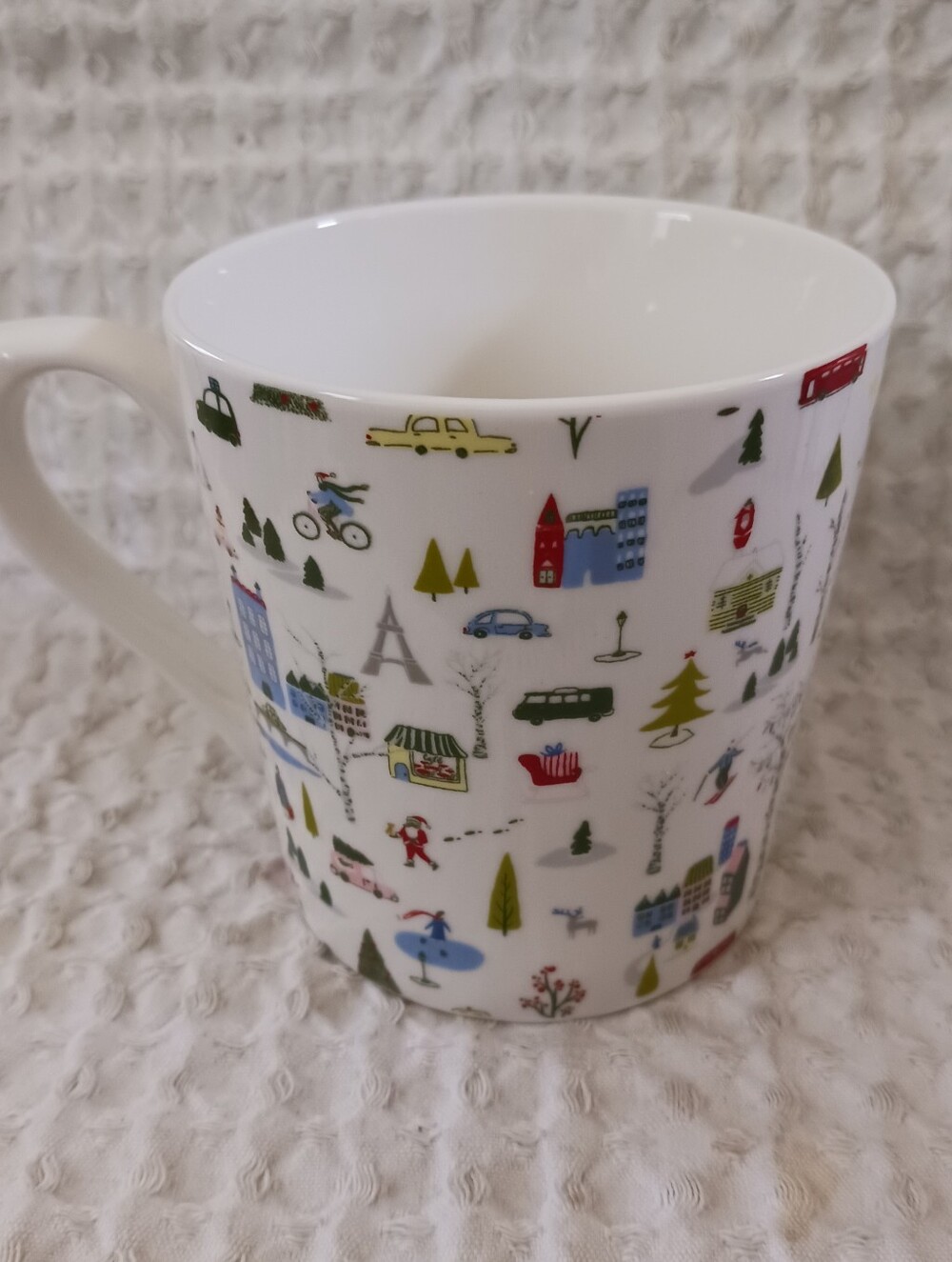 Opalhouse Mug Coffee Tea WINTER WONDERLAND 18 oz Santa Trees Houses Porcelain - Picture 9 of 9